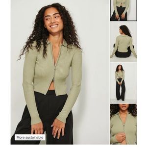Two Way Zipper Knitted Sweater  NaKd